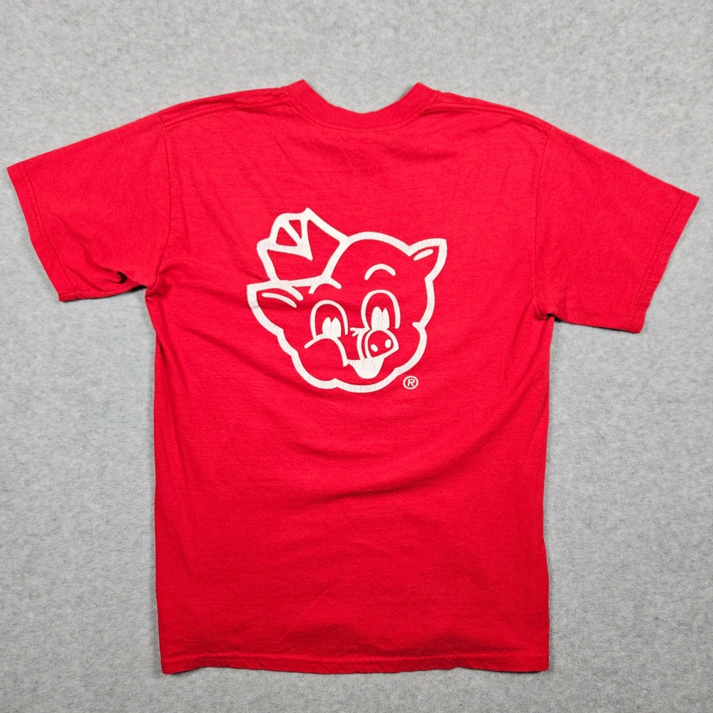 Vintage Piggly Wiggly Mens Medium Red T-Shirt Graphic Tee Short Sleeve Shirt Y2K